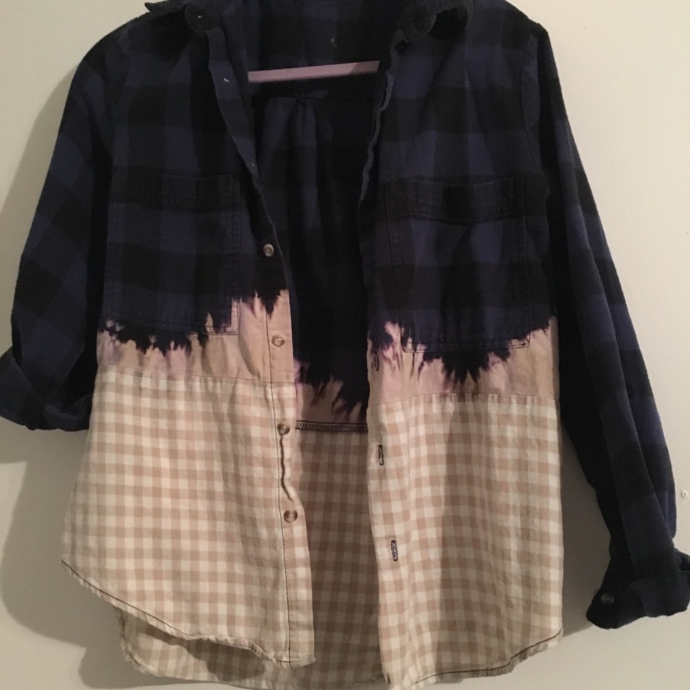 Bleach dyed button down